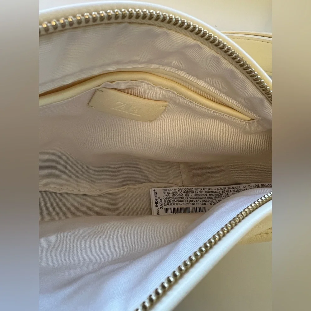 Zara‎ Cream Crossbody Purse Bag Gold Bohemian